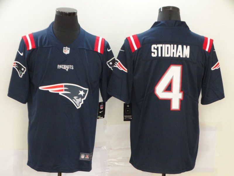 Men New England Patriots #4 Stidham Blue Nike Team logo fashion NFL Jersey->new england patriots->NFL Jersey